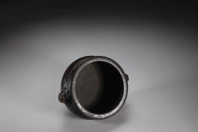 明 铜胎错银丝夔龙纹狮首耳簋式炉