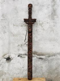 民国时期桃木剑，包桨浓厚，保存完好，品相如图，长1米