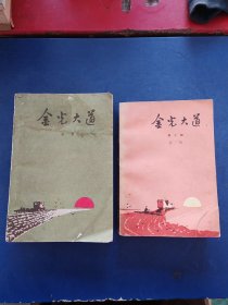 金光大道（人民文学72，74年一版一印）第一部（实物拍照，第一部72年一版一印，品相稍差，85品；第二部74年一版一印，近9品。第一部大32开，第二部小32开）