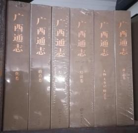 全新未拆封 广西通志（1979-2005） 1.综合卷、2.政治卷、3.经济卷、4.文化卷、5.社会卷、6人物大事记附录卷 全套6本