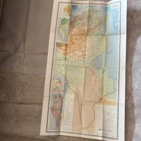 【老地图】苏制分国地形图：突尼斯（封套+地图+地名索引）