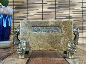 古董   古玩收藏   铜器   铜香炉   尺寸长宽高:17/9.5/9厘米，重量:4.2斤