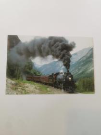 加拿大 老明信片 蒸汽火车