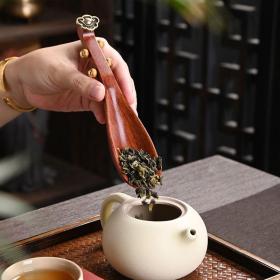 如意琵琶茶勺黑檀木茶匙礼盒装勺子实木复古创意茶铲茶则茶道配件