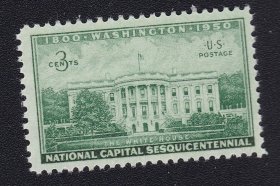 美国1950 华盛顿首府150周年 建筑雕塑 雕刻版邮票