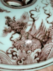 釉里红熏香炉，款识《大明宣德年制》包浆醇厚自然完美