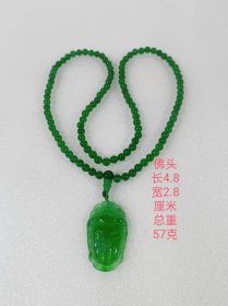 珍藏精品翡翠佛头项链