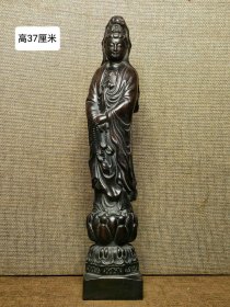 旧藏 檀木观音菩萨雕像