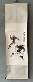 聂干因 戏曲人物 原装原裱 立轴作品 尺寸：67*44cm！
