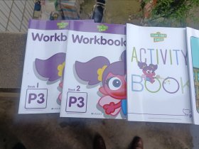 芝麻街英语 P3 -workbook book1.2+Homework 2+ACTIVITY book 及其附件一份有外盒但残破