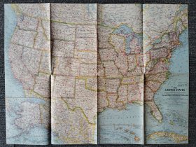 National Geographic国家地理杂志地图系列之1961年7月 The United States 美国地图