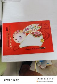 2011年黑龙江省邮政艺术贺卡——玉兔呈祥（镶嵌白棉衬绒）