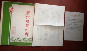 创刊号：广州体育文史（附勘误表，编辑的亲笔信各一张，少见）1986有发刊词，曾生朱森林题词