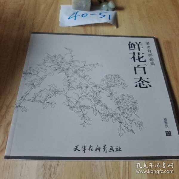 鲜花百态实用白描画稿 