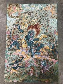 吉祥天母唐卡刺绣织锦画