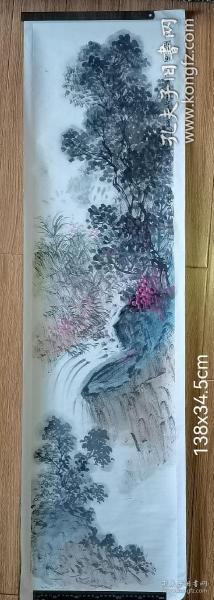 花鸟精品“山涧野趣”水墨淡彩画【尺寸】:138㎝X34.5㎝
附多幅效果图，作品未装裱！

作者介绍：施艺，字璞号玉，自由书画家。不容小觑的书画七零后，前途无量的画坛翘楚。作品最最低价，恕不议价，非诚勿扰。