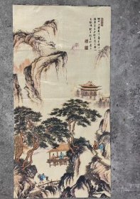 唐伯虎山水画刺绣织锦画【3】