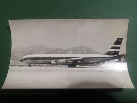 香港八十年代国泰飞机黑白老照片