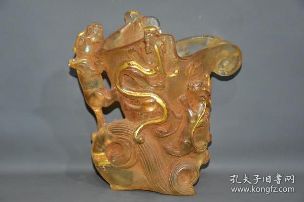 水晶鎏金酒杯酒爵水晶器皿酒樽