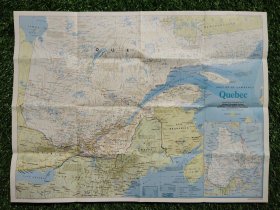 National Geographic国家地理杂志地图系列之1991年3月 Quebec 魁北克地图