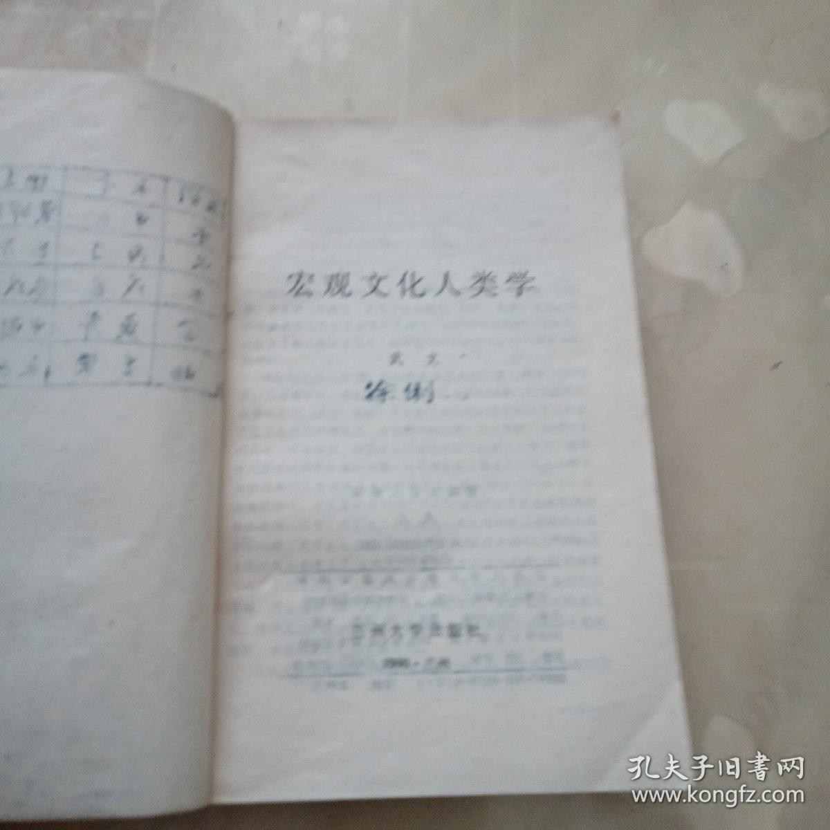 宏观文化人类学（少有画线）