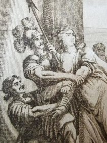 1770年代古代安提克神话欧洲古董凹版蚀刻手工纸人物场景版画