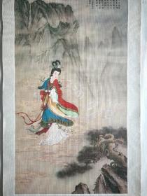 许小锋画仕女，挂历片。