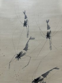 (字画议价) 虾图立轴 画心137.5*67cm