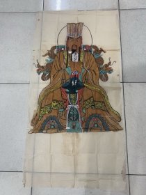 手绘重彩道教人物画，中天北极紫薇太皇大帝