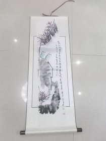 喜欢这种老画家的兰花，仅售画心边有裂痕，地方名家精品国画，自鉴下乡高价收到老国画心约100+22厘米