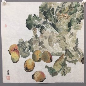 贾广健，画芯尺寸68×68㎝ 实物拍摄，品相如图，纯手绘。手机自然拍摄，无修图，保证与原图相符合。