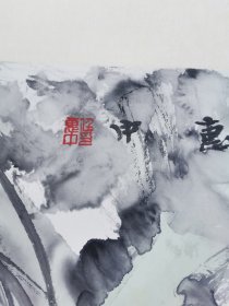 小红低唱我吹箫，四尺巨幅，画廊精品散出。任惠中款。细路工笔设色五彩仕女人物。