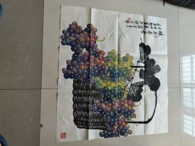 四川水墨画院付院长 万忠能 国画 (永久保真)长68宽63