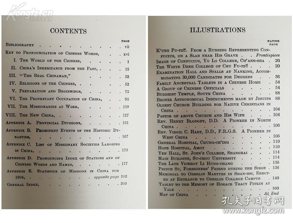 美国人毕海澜英文作品，1905年《“唐山”的曙光--在华传教事业》20幅老照片插图，卷尾大幅中国地图及一大幅图表
