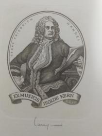 OSWIN VOLKAMER～世界名人乔治·弗里德里希·汉德尔1685 - 1759，德国出生的英国作曲家汉德尔被广泛认为是巴洛克时期最伟大的大师之一，也是英国最重要的古典作曲家之一。版画藏书票原作