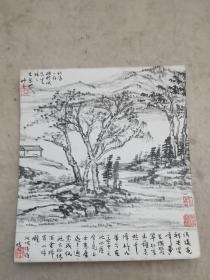 戚叔玉山水小品，，双题跋