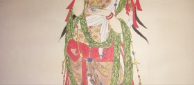 北京西山住持旧藏无款手绘佛像及隶书心经一张