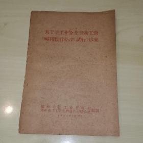 关于手工业企业劳动工资福利暂行办法试行草案