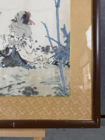 丙寅年1986（关航）纸本手绘《包河神藕图》带木质画框  外框90×74厘米！