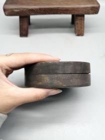 铜毛主席和林彪墨盒1，品相尺寸如图