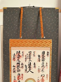 原装旧裱 精印水墨画作品“高僧”一幅（绢本立轴，画芯约4.9平尺，钤印：誓愿寺、大本山清净华院之印等，并有日本多名寺庙主持签名盖章）HXTX147402