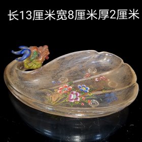 Y珍藏琉璃笔洗，包浆均匀自然，手感温润，成色如图，重量188g