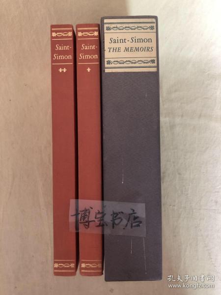 The Memoirs of Duc de Saint-Simon 《圣西门公爵：路易十四宫廷回忆录》1959年初版，布面精装，书顶刷红，带函套，插画家亲笔签名，限量1500套，此套编号304
