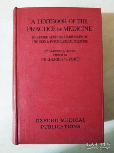 A Textbook of the Practice of Medicine (Including Sections on Diseases of the Skin & Psychological Medicine)（目录见图）