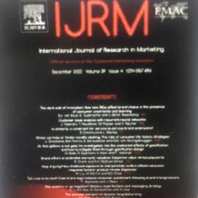 International Journal of research in marketing（国际市场营销研究杂志） 
1、有2019年的第一期和第二期，本价格是每期的价格
2、下单前先沟通，谈好哪一期后再下单，免得扯皮