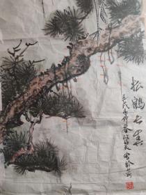 老画  松鹤图  画的很好 作者不详