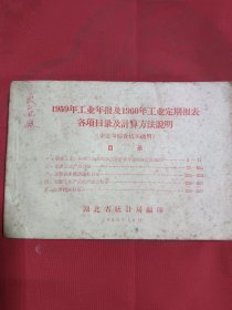 1959年工业年报及1960年工业定期报表各项目录及计算方法说明（企业与综合机关通用）