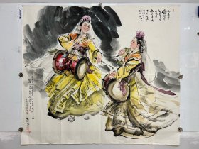 朝鲜画 功勋艺术家 崔日峰 作品“长鼓舞”