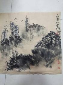 手绘山水江南如画