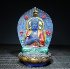 旧藏琉璃彩绘八宝佛像1